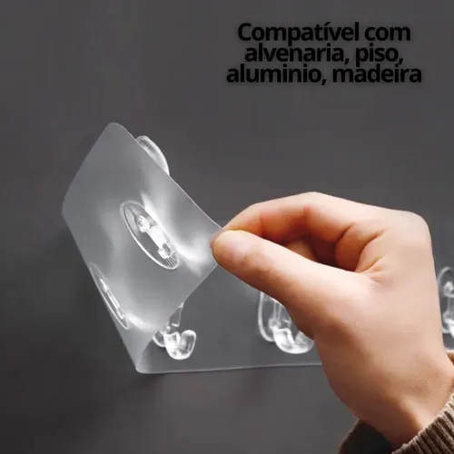Gancho Adesivo Parede Pendurar Sem Furos Forte Fixação - Imagem 2